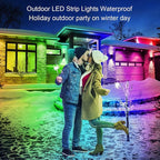 AILBTON 500ft Outdoor LED Strip Lights Waterproof,IP68 Outside Led Light Strips Waterproof with Bluetooth App Remote Control,Music Sync RGB Exterior Led Rope Lights,for Balcony,Deck,Roof,Garden,Pool