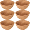 6 Pack 14 Inch Hanging Basket Coco Liners Replacement, Round | 100% Natural Coconut Liners for Planters, Breathable Coconut Fiber Planter Liners for Indoor Outdoor Plants, Flowers, Herbs