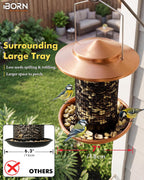 Metal Peanut Bird Feeder for Outdoors, Chew Resistant, 2.2lbs, 1Pk, Copper | Hanging, All-Metal, Detachable & Locking Base, Durable, Mesh Design, Easy to Clean, Spill-Proof