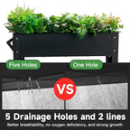 Raised Garden Bed with Legs and Wheels Removable for Outdoor, 31.6 * 14.6'' Metal Planter Raised Box for Growing Vegetables Herb Flower in Patio(Black)
