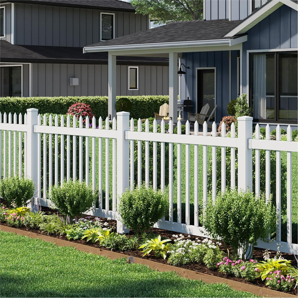 wambam nantucket picket fence, white vinyl no dig, main product view