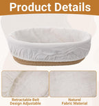6 Pcs Sourdough Proofing Basket Liner, 10 Inch Oval Bread Proofing Cloth Liner for Banneton Basket Sourdough Baking Dough Baskets Cover (Cotton-Linen, Oval)