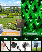 Brightown 60 LED Flower Solar Lights String Outdoor Waterproof Fairy Lights for Garden Yard Fence Patio Christmas Tree Wedding Party Decor, Green