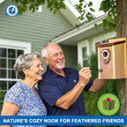 SISTERBIRD Pack of 2 Bluebird Houses for Outside, Premium Wooden Bird House, Bluebird House for Outdoor, Courtyard Decoration Bird Nest, Bluebird Finch Swallow Wren Chickadee