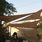E&K Sunrise 26' x 26' x 26' Sun Shade Sail Triangle Canopy Shade Cover UV Block for Patio Backyard Garden Outdoor (Brown)