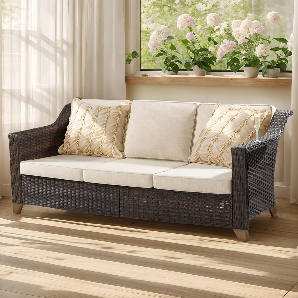 joyside patio sofa - 3 seater rattan sofa, main product view