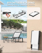 Aluminum Chaise Lounge Outdoor Set of 2, Foldable & Assembly Free Patio Pool Lounge Chairs 5-Position Recliner for Outside Poolside, Fully grounded legs Sun Lounger for Beach, Yard, Bright White