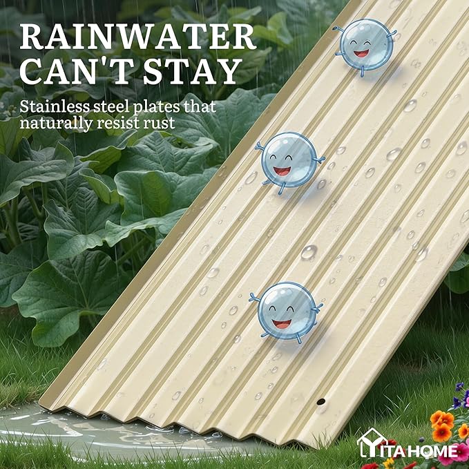 YITAHOME 24" Tall 9 in 1 Raised Garden Bed Kit,96x24 in Large Galvanized Metal Planter Box with Gloves, Safety Rubber & Support Rod, Outdoor Flower Bed for Plants Vegetables Flowers, White