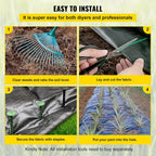 vevor weed barrier landscape fabric, heavy duty 5x250ft showing dimensions
