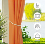NICETOWN Decorations Outdoor Curtains for Patio Waterproof, Rustproof Grommet Privacy Canvas Outdoor Blinds Cold Insulation for Gazebo/Porch, W55 x L84, Orange, 2 Panels