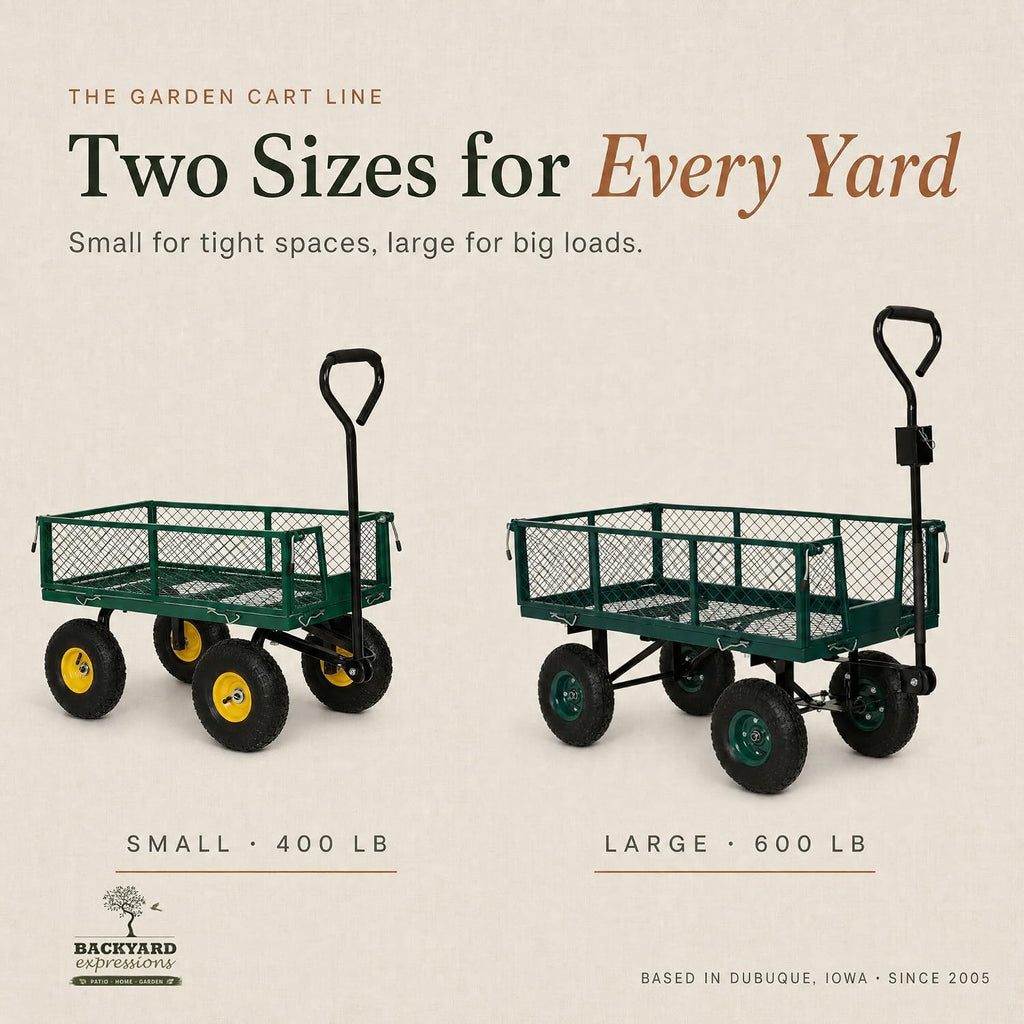 backyard expressions garden cart and utility wagon, 400, package contents