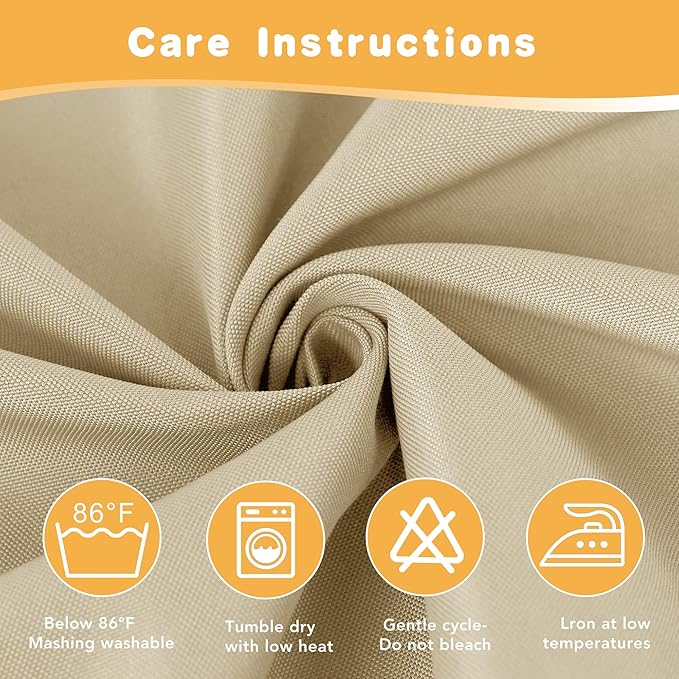 HolidayIdeas Extra Wide Outdoor Curtains for Patio Waterproof, 4 Panels - 110 x 84 Inch - Privacy & Light Filtering Curtains Cream Grommet Outside Curtains for Porch, Gazebo, Pergola, Backyard
