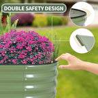 1MORE Galvanized Raised Garden Bed- Planter Garden Boxes Outdoor, Raised Beds for Gardening, 4x2x1ft Metal Garden Bed Kit for Vegetables Flower, Planter Raised Beds with Tools.Green-2pack