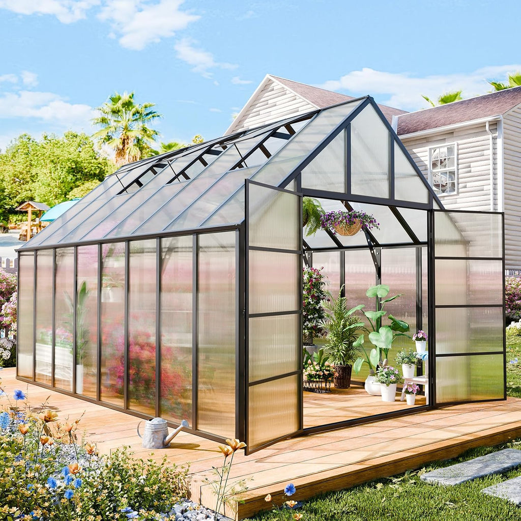 wacasa 16x10x10 ft large greenhouse with aluminum frame, main product view