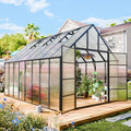 wacasa 16x10x10 ft large greenhouse with aluminum frame, main product view