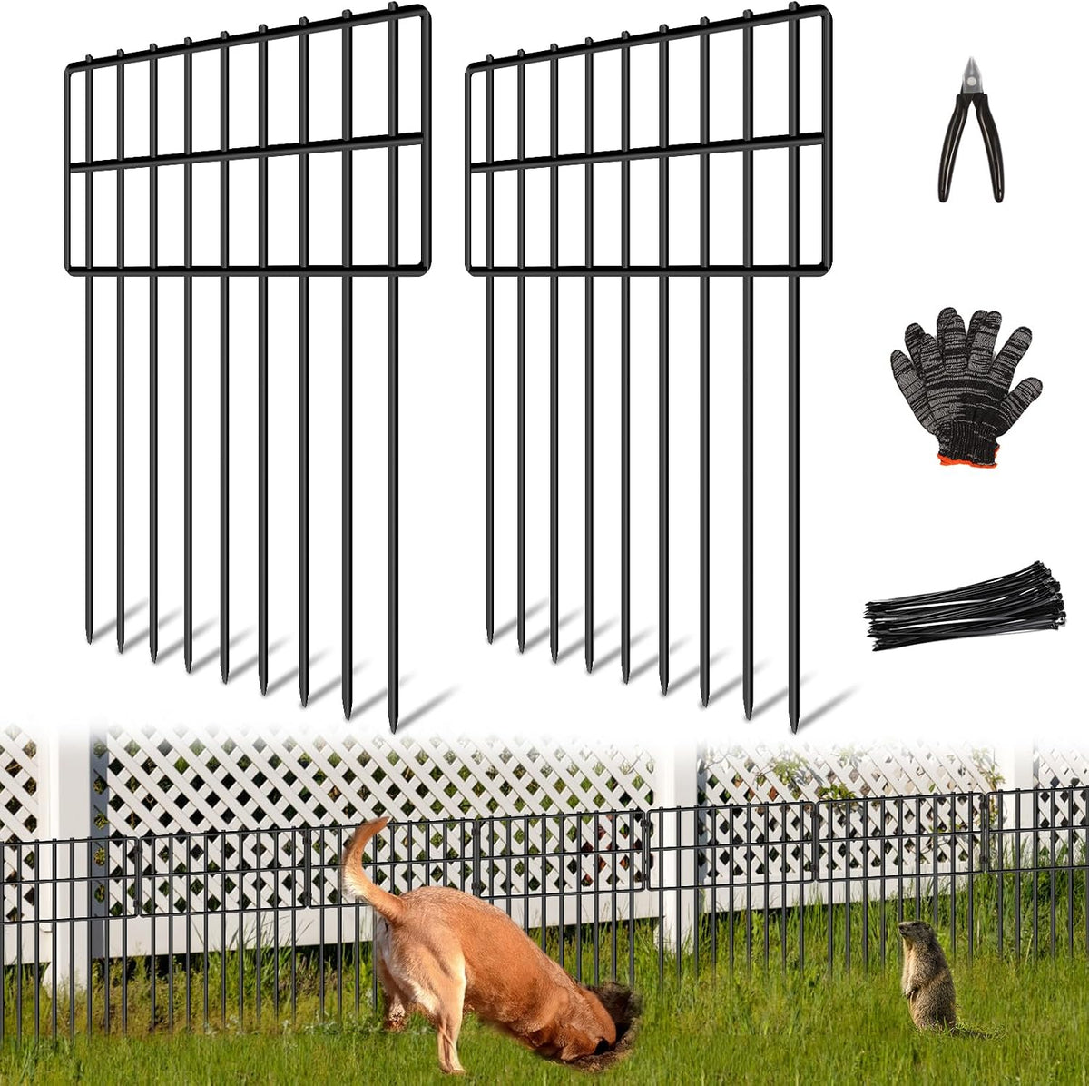 25 panels garden fencing animal barrier, 17in (h), main product view