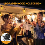LED Outdoor String Lights 25FT with 9 Shatterproof S14 Bulbs, Waterproof for Porch, Deck, Garden, Balcony, Dimmable 2700K