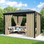 Outdoor Curtains for Patio Waterproof - 8 Panels Privacy Weatherproof Outside Curtains with Grommets for Pergola, Gazebo, Porch, Cabana, Balcony, 54 x 95 Inch, Cream