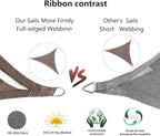Tronssien Rectangle 12'x16' Sun Shade Sail,95% UV Blockage Canopy Awning for Outdoor Patio and Garden, Yard Activities