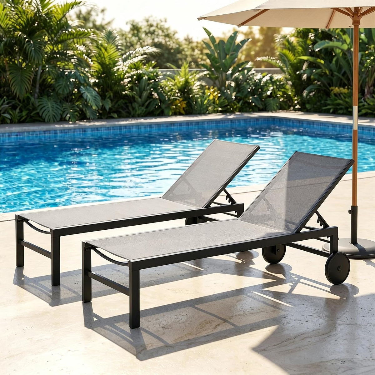 sunlei patio chaise lounge outdoor set of 2, main product view