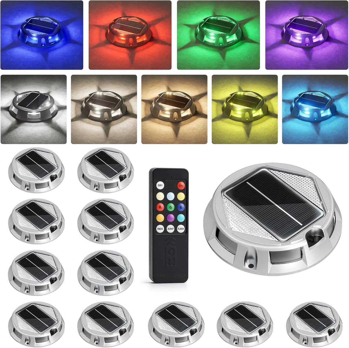 volisun solar driveway lights with remote control 12, main product view
