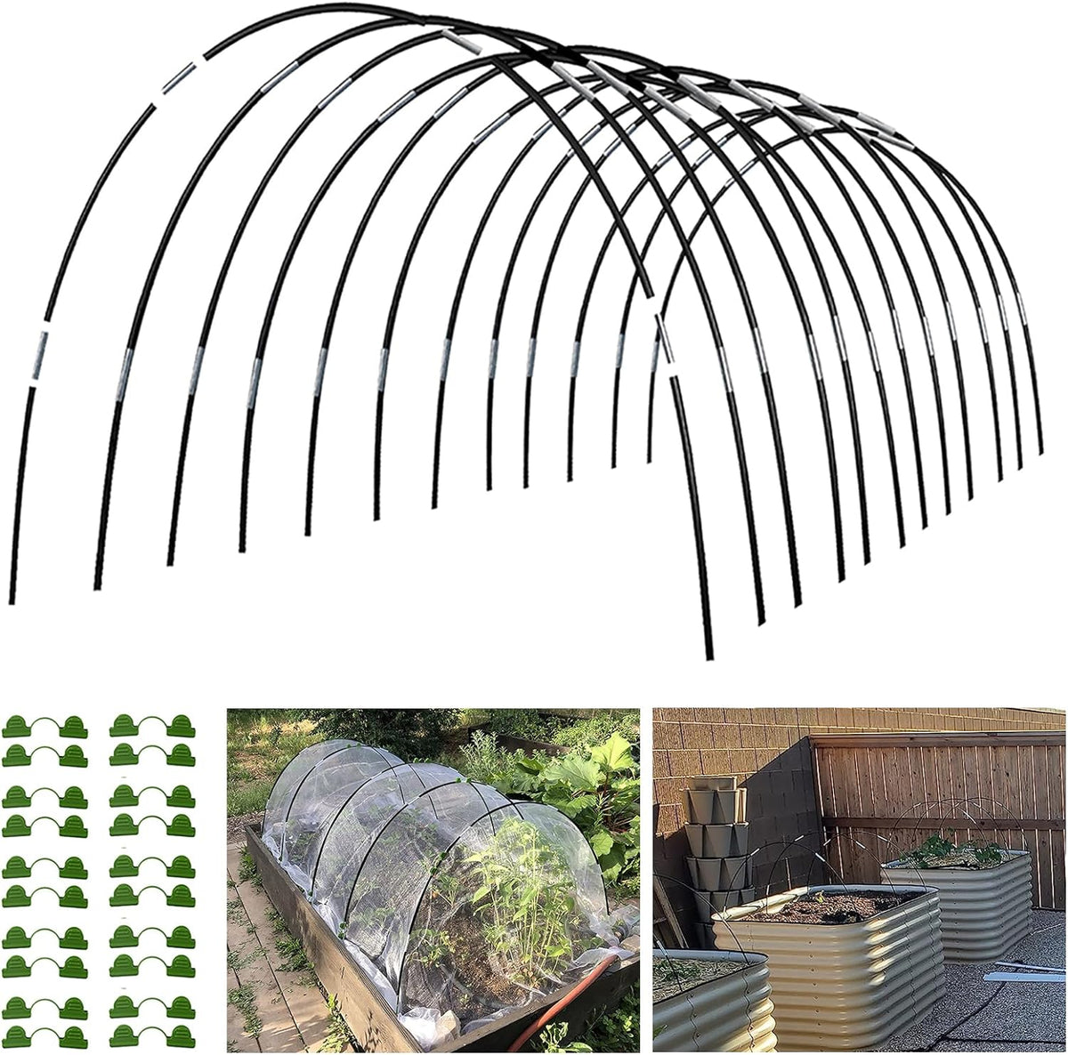 garden hoops grow tunnel, 12 sets of 7ft, main product view