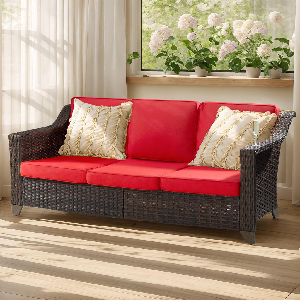 joyside patio sofa - 3 seater rattan sofa, main product view