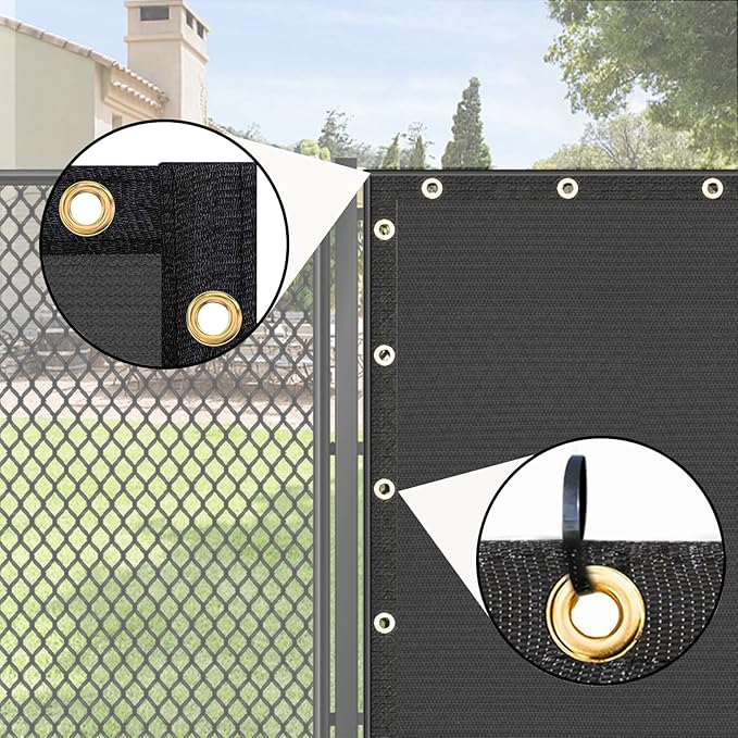 UPGRADE Privacy Fence Screen 6'x38' Dark Grey Outdoor 90% Visibility Blockage 170 GSM Mesh Shade Cover Panels for Backyard,Balcony,Home Decoration with Zip Ties,Customized Avaliable