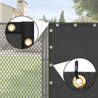 UPGRADE Privacy Fence Screen 5'x15' Dark Grey Outdoor 90% Visibility Blockage 170 GSM Mesh Shade Cover Panels for Backyard,Balcony,Home Decoration with Zip Ties,Customized Avaliable