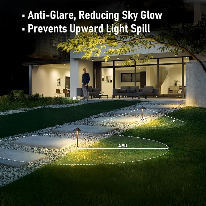 LEONLITE 12-Pack 5CCT LED Low Voltage Landscape Lights, 3W Cast-Aluminum 12-24V Pathway Lights, 1800K-5000K IP65 Path Lights, ETL Listed Landscape Lighting Wired for Yard Lawn, Oil Rubbed Bronze