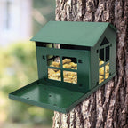 Peanut Pantry Squirrel Feeder - Heavy Duty Steel - Premium Verdigris Finish - Made in USA (SQF1)