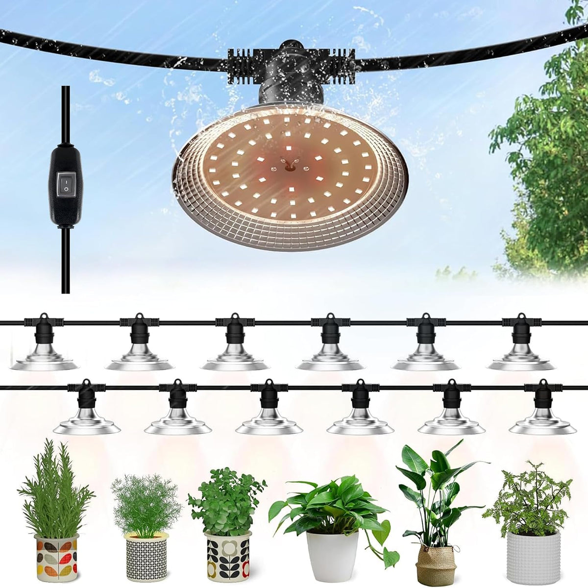 outdoor led grow light, waterproof string plant growing, main product view