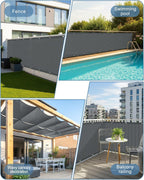 sunlax waterproof balcony privacy screen 3.3'x19.7' dark grey, package contents