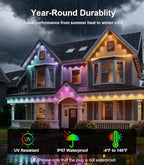 300FT Permanent Outdoor Lights for House, Smart Color Change Eaves LED Lights House Decor for Holiday, Christmas, Halloween, IP67 Waterproof Outside Lighting with APP Remote Control for Daily, Pool