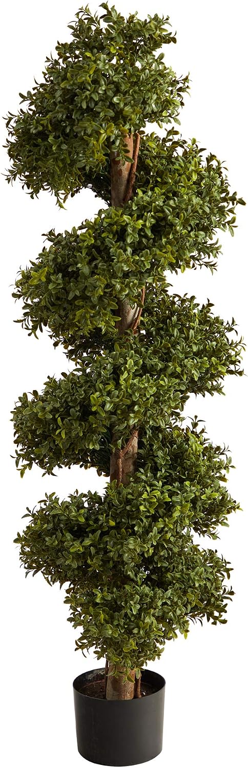 nearly natural 46 in artificial boxwood spiral topiary, main product view