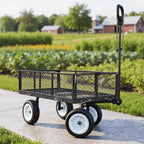 vevor 900 lbs steel garden cart, 2 in, front angle view