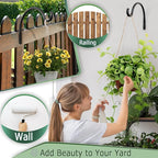 Qiang Ni Hanging Plant Bracket Hooks: 6 Inch Wall Plant Hook Planters and Decor - 2 Piece Rust-Resistant and Secure Brackets Maximize Your Outdoor Living Space