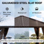 outsunny 10' x 10' hardtop gazebo with curtains, close-up detail