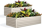 GarveeLife 2pcs 6x3x2 ft Galvanized Raised Garden Bed, 24" Tall Metal Planter Box for Flowers Vegetables, Rust-Resistant Raised Garden Beds for Gardening, Easy Assembly Outdoor Garden Box & Planters