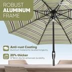 Tempera Patio Market Outdoor Table Umbrella with Auto Tilt and Crank, Large Sun Umbrella with Sturdy Pole & Fade Resistant Canopy, Easy to Set