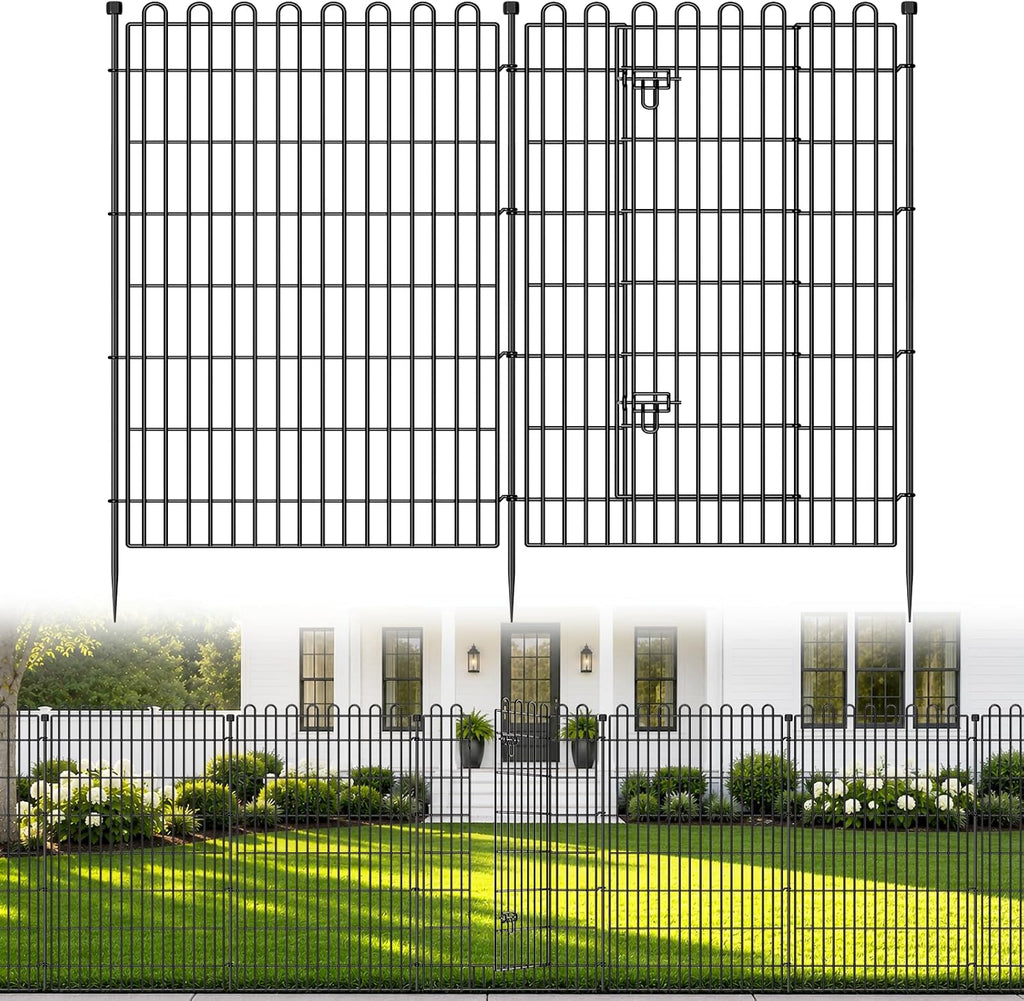 garden fence outdoor for yard with gate, 48in, main product view