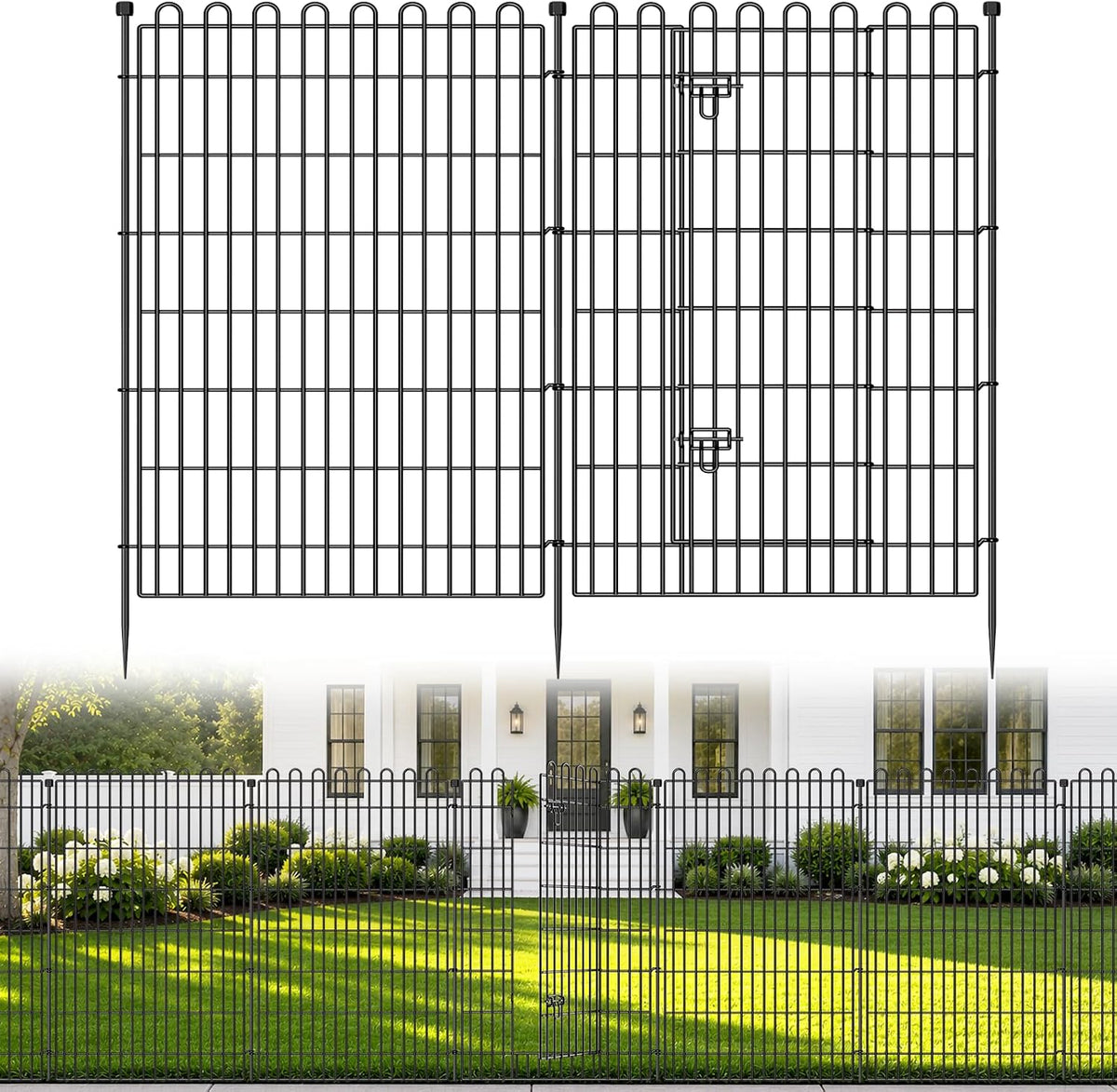 garden fence outdoor for yard with gate, 48in, main product view