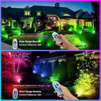 Halloween Christmas Spotlight Outdoor Color Changing Landscape Spotlights,12W RGBW LED Outdoor Spot Lights for Yard Garden Decor,Waterproof 110V Plug in Landscape Lighting with Remote,8 Packs