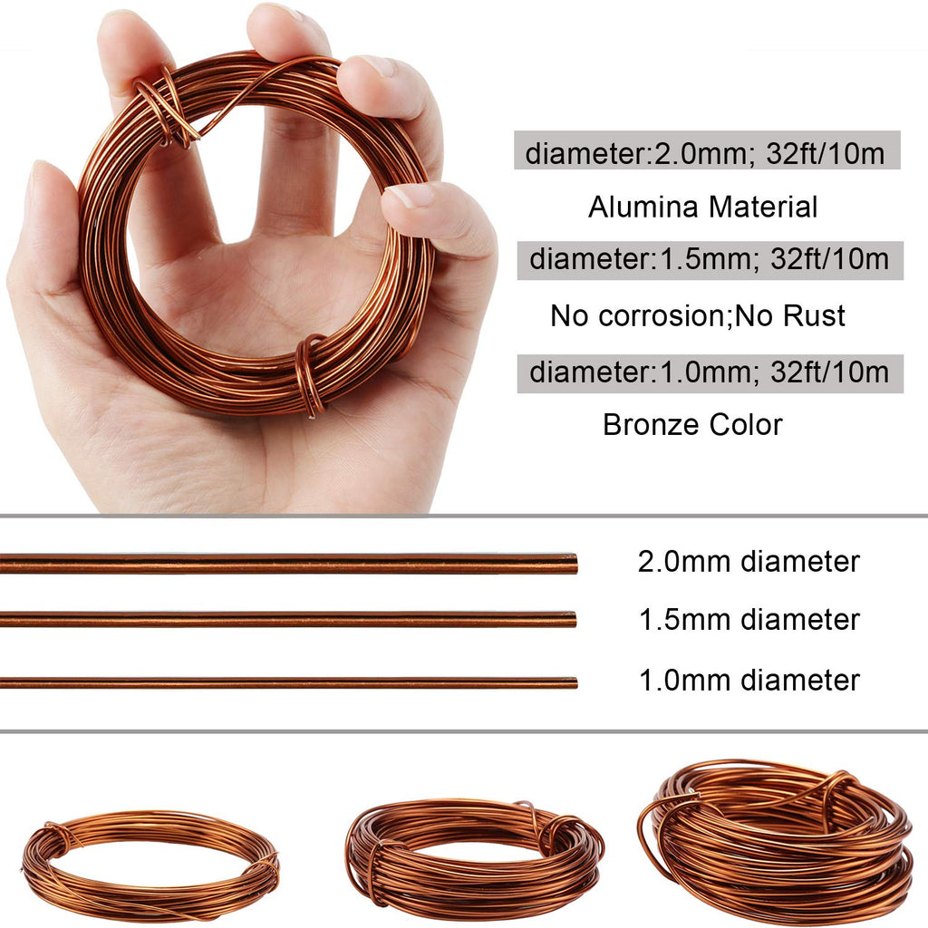 Bonsai Tool Set, 30M Aluminium Bonsai Training Wire Line 3-Sizes(1.0mm/1.5mm/2.0mm) and 20 Pcs Flower Pot Hole Mesh Pad (4.5cm/1.8 inches) for Outdoor Plant Pot & DIY Hanging Art Crafts