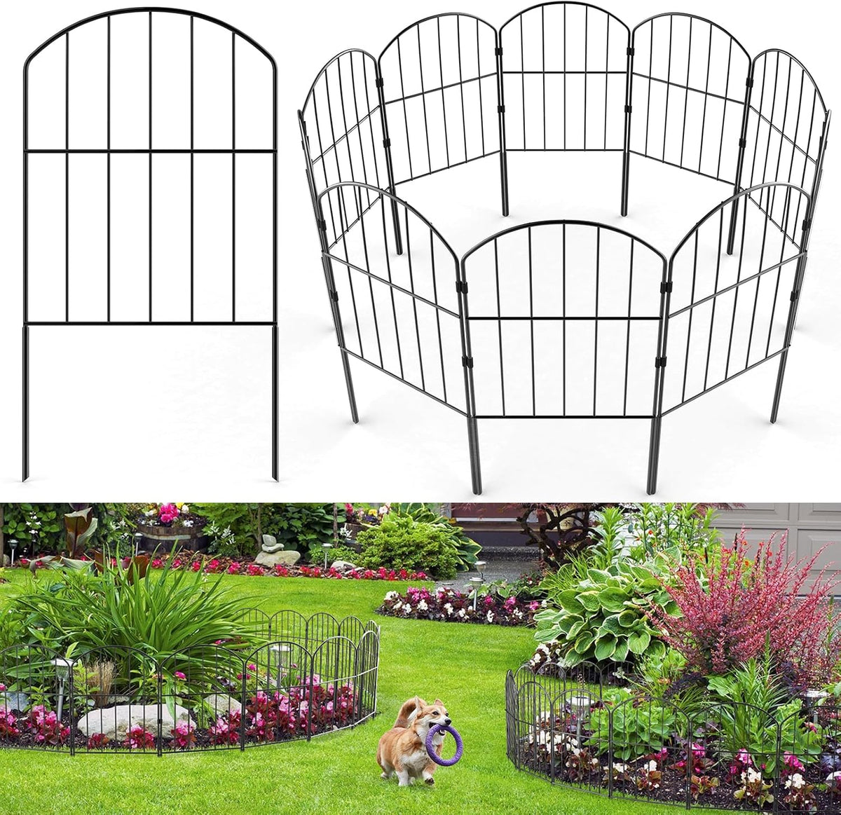 vancastle decorative garden fence 25 panels, total 26ft, main product view