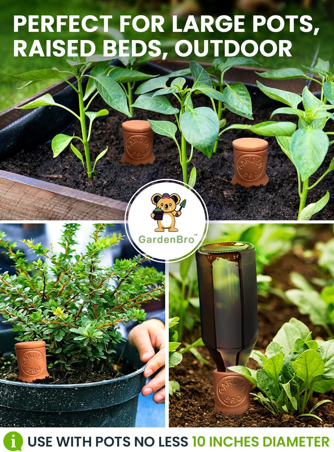 4 Pcs Ollas Terracotta Watering Pots Large - 14 Oz Terracotta Self Watering Globes For 1-week Easy To Refill - Clay Garden Olla Pots Plant Waterers While On Vacation Outdoor & Indoor [4pcs Large 14oz]