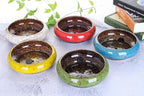 VanEnjoy 7.1 inch Round Large Shallow Succulent Ceramic Glazed Planter Pots with Drainage Hole, Bonsai Pots Garden Decorative Cactus Stand Flower Container (Red)