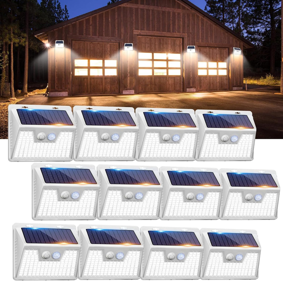 peasur solar lights outdoor waterproof [12 packs/140 leds], main product view