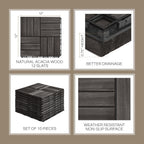 thyoi premium deck tiles, 10 pcs patio flooring, close-up detail