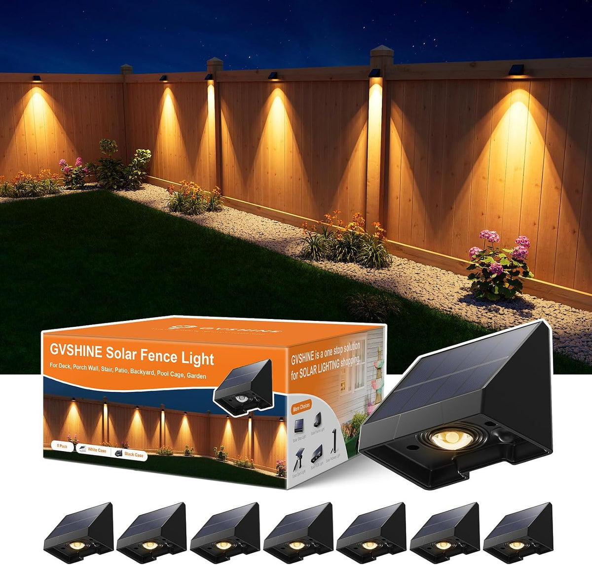 decorative sun power fence lamp outdoor waterproof warm, main product view